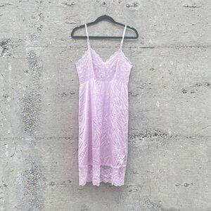 baby pink vintage lace slip dress